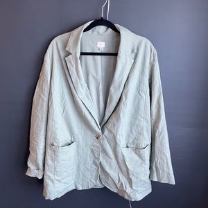 A New Day sage green linen texture blazer